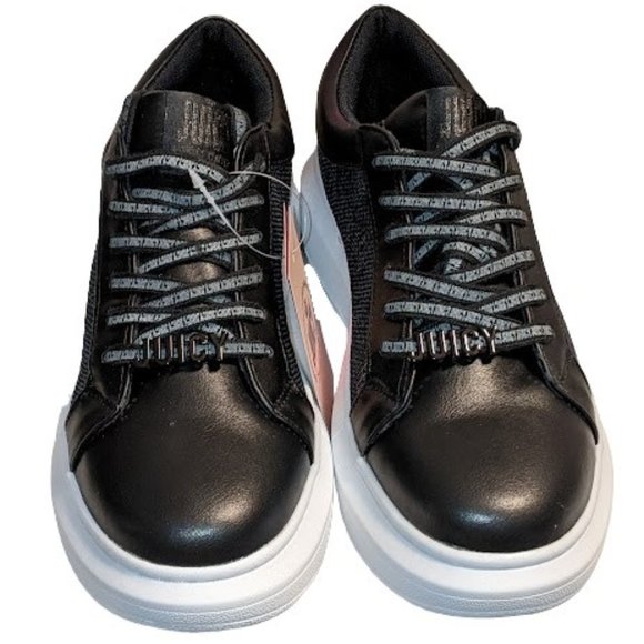 Juicy Couture Delia Womens Black Sequin Bling Lace Up Sneaker Size 8 New in Box - Picture 2 of 13